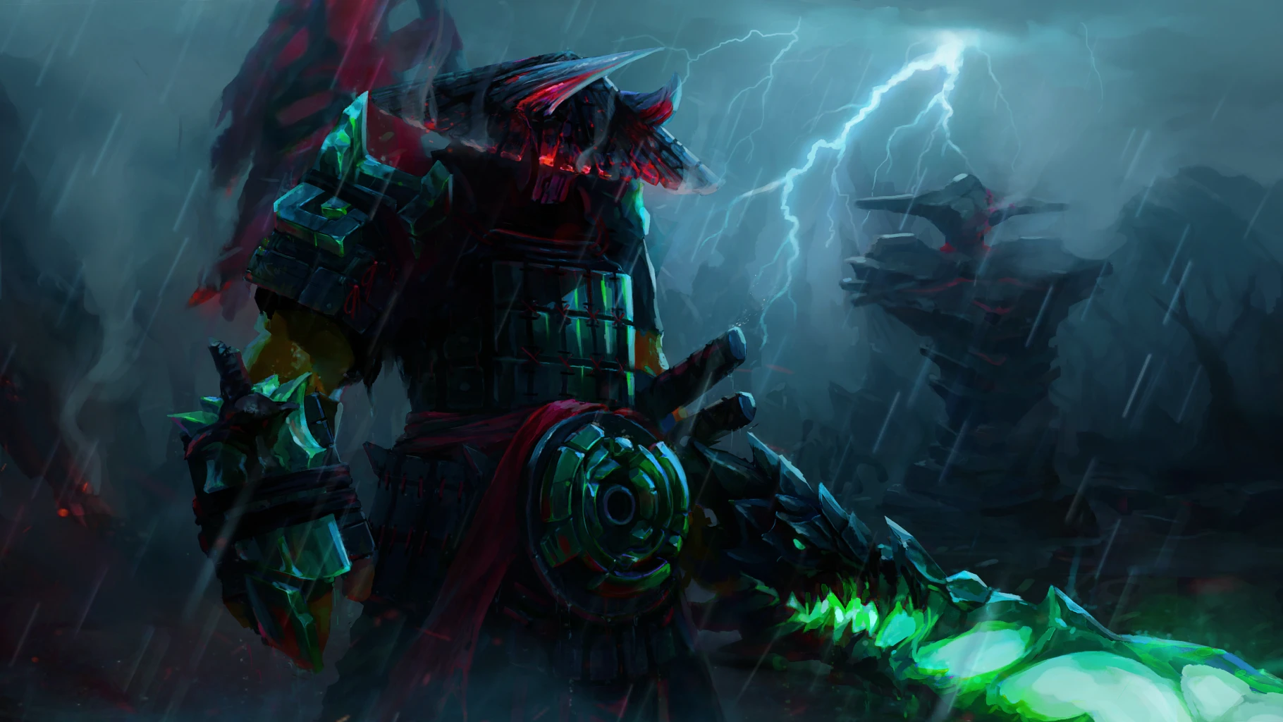 Poster for the Jagged Honor skin set for Juggernaut in Dota 2