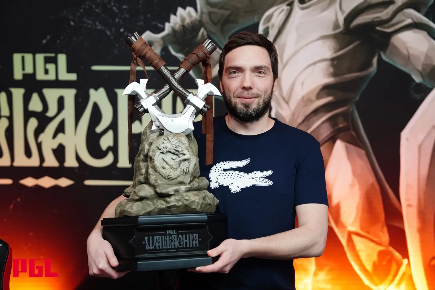 Team Spirit manager Dmitry “Korb3n” Belov after the club’s victory at PGL Wallachia Season 1.