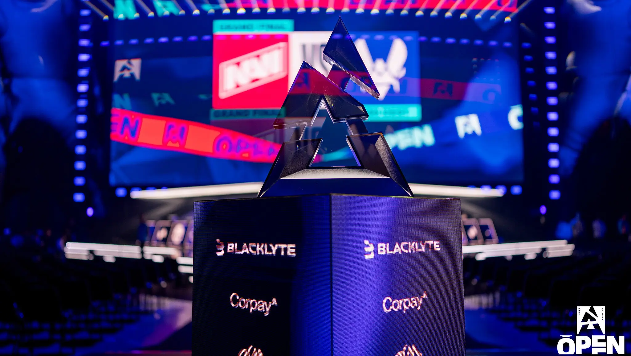 The trophy for the BLAST Open series tournaments.