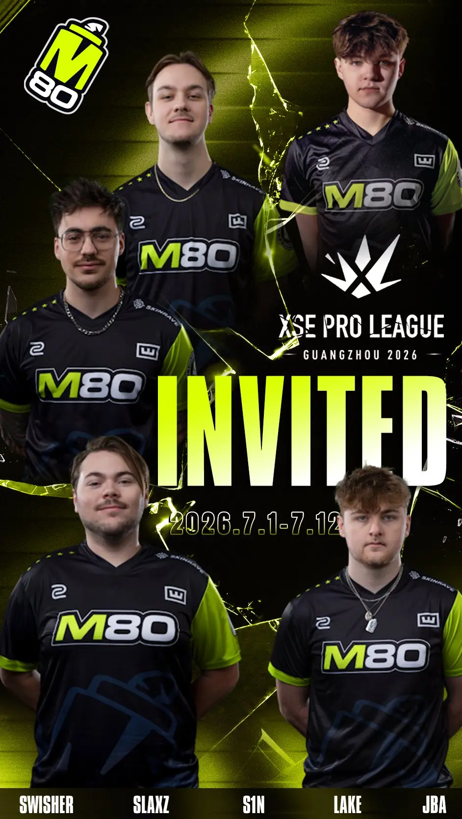 The M80 roster.