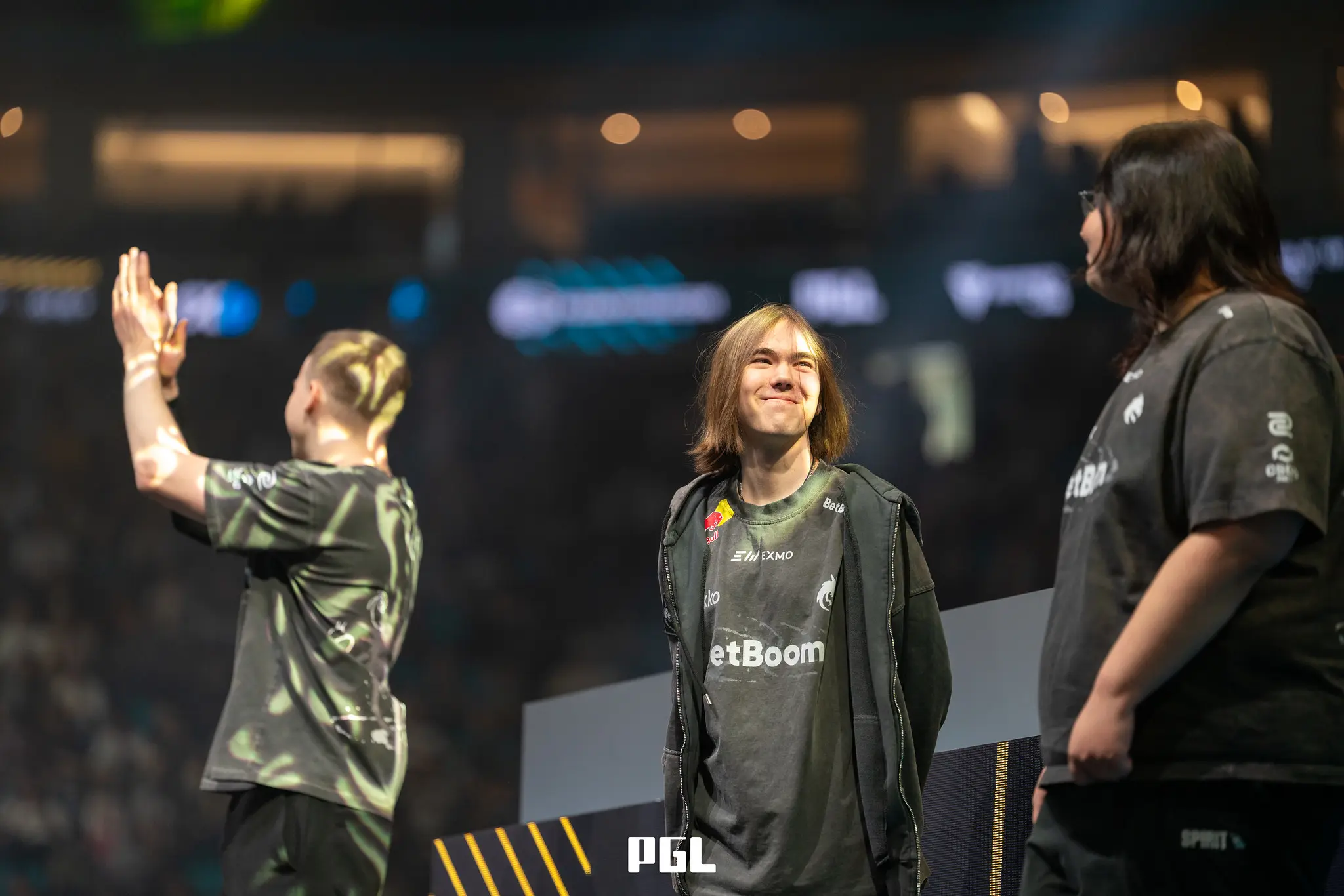 Team Spirit players take the stage.